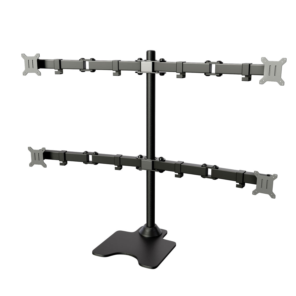 Four Monitor Stand Tabletop Freestanding, Supports 30