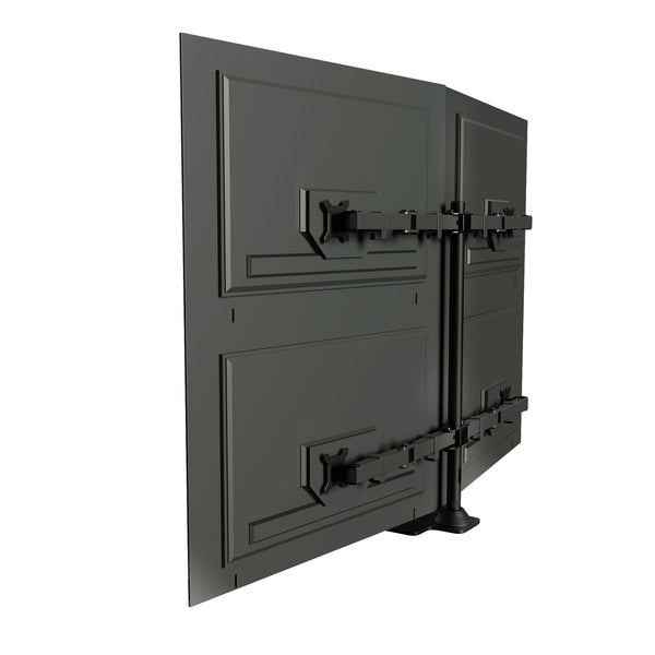 Four Monitor Stand Tabletop Freestanding, Supports 30" to 38" Ultrawide Monitor Screens,75x75mm, 100x100mm VESA Supports, Heavy-Duty Base & Broad Arms, Black (4MS38-A)