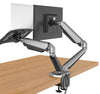 Desktop Dual LCD Fully Adjustable Gas Spring Computer Monitor and Laptop Desk Mount Combo Stand, Fits 13"-27" Screens and 12"-17" Laptops, weight up to 8kgs, Black (RCLMSB-V)