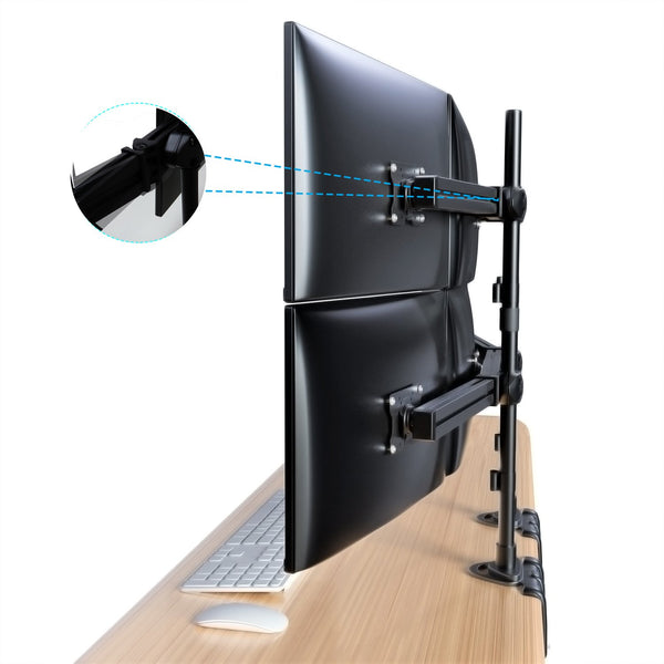 Hex LED/LCD Monitor Stand, C-Clamp Desk Stand Extra Tall 37.2" Pole, Heavy Duty Height Adjustable Mount for 6 / Six Screens up to 32 inch, Black (2006MSCT)