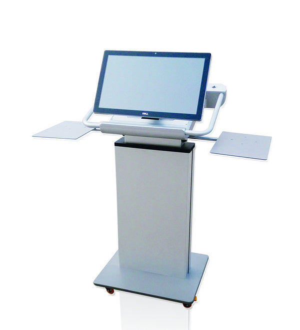 Smart Rolling Podium with Touchscreen & Power Lift – All-in-One Digital Lectern