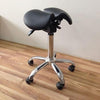 Ergonomic Adjustable Rolling Active Chair, Saddle Seat and AngleAdjustment, Black (E4008)