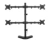 Quad Monitor Desk Stand Mount Full Motion Articulating Arm 4 LCD Computer Displays, Fits 17, 19, 20, 22, 23, 24, 27 Inch, Fits Vesa 75 100, Swivel, Rotate, Tilt, Black Hongkong EF004