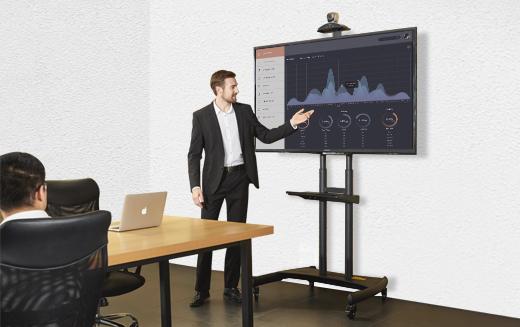 Heavy Duty Mobile TV Trolley Stand with Mount for LED LCD Plasma Flat Panel Screens and Displays 50 to 80 inch with 198 lbs weight capacity, (H05)