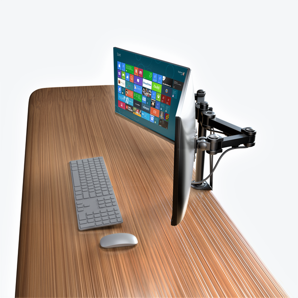 Heavy-Duty Dual Monitor Stand, Clamp on Base, Fully Adjustable Wide Arms, for 2 Screens up to 32 inches with 75 * 75mm and 100 * 100mm VESA, Black (2HDC)