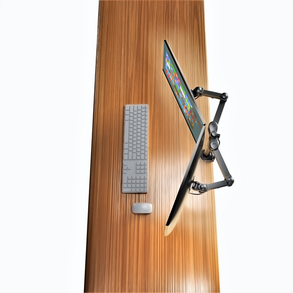 Heavy-Duty Dual Monitor Stand, Clamp on Base, Fully Adjustable Wide Arms, for 2 Screens up to 32 inches with 75 * 75mm and 100 * 100mm VESA, Black (2HDC)