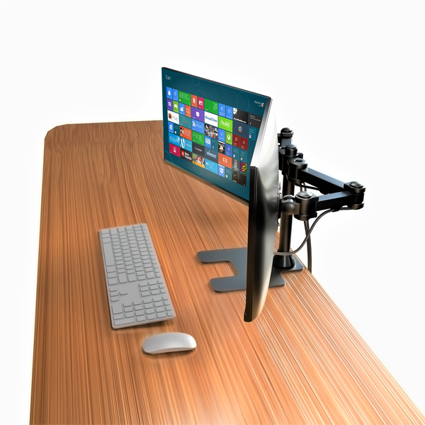 Freestanding Dual Monitor Mount, Fully Articulating Heavy-Duty Broad Arms, Compatible for Two Screens up to 32 inches with Standards 75 * 75mm and 100 * 100mm VESA Holes, Black (2HDF)