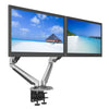 Desktop Dual LCD Fully Adjustable Gas Spring Computer Monitor and Laptop Desk Mount Combo Stand, Fits 13"-27" Screens and 12"-17" Laptops, weight up to 8kgs, Black (RCLMSB-V)