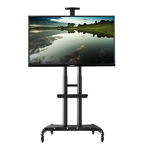 Heavy Duty Mobile TV Trolley Stand with Mount for LED LCD Plasma Flat Panel Screens and Displays 50 to 80 inch with 198 lbs weight capacity, (H05)