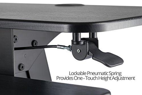 Black Height Adjustable Standing Desk Gas Spring Monitor Riser, Tabletop Sit to Stand Workstation Converter (model RDF)