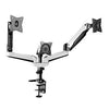 Triple Monitor Stand Mount - Articulating Gas Spring Monitor Arm Desk Stand Adjustable VESA Mount Bracket For Computer Flat Screen LCD Display 10-27" Angle Free Tilt Swivel Rotate with Clamp Base