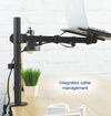 Fully Adjustable Extension with C Clamp Single Laptop Notebook Desk Mount Stand, Black (RCLT)