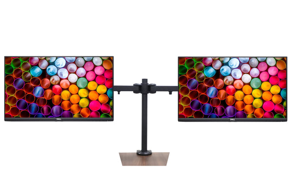 Heavy-Duty Dual Monitor Stand, Clamp on Base, Fully Adjustable Wide Arms, for 2 Screens up to 32 inches with 75 * 75mm and 100 * 100mm VESA, Black (2HDC)