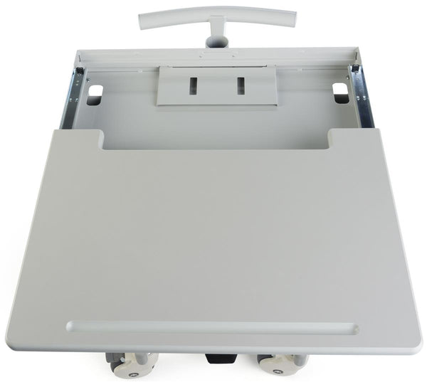 Computer Medical Cart, for 15”-27” Screens, Height Adjustable, Lockable Drawers, Gray (HSC-DM)