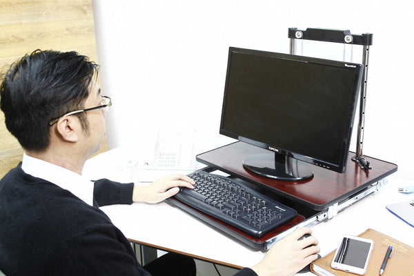 Standing Desk Wooden Converter with drawer (Economical)