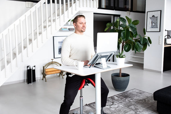 Salli Gas Spring Height Adjustable Work Desk, excellent both at home and in office, White