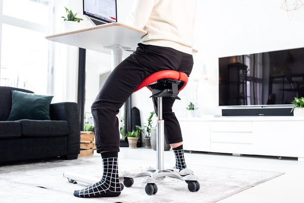 Salli Sway Ergonomic Gas spring Two-Part Seat Saddle Chair Stool with Designer Base (Finland Brand)