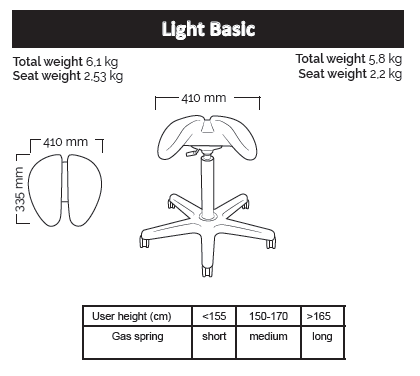 Salli Light Basic Chair Saddle Stool (Finland Brand)
