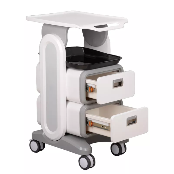High Quality Mobile Medical Dental Trolley Cart with Two or One Drawer