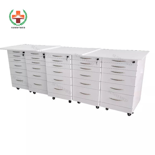 Mobile 5-Drawers Single Stainless Steel Medical Dental cabinet,480*505*820mm