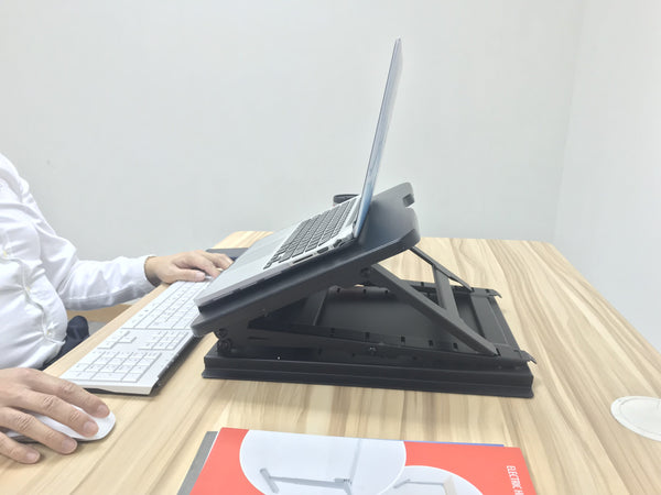 符合人體工程學設計多層高度可調筆記本電腦架,靜坐,桌面,黑色