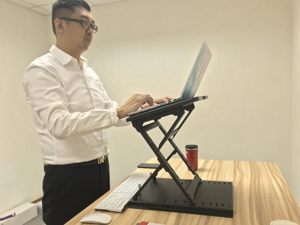 符合人體工程學設計多層高度可調筆記本電腦架,靜坐,桌面,黑色