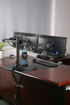 Triple Monitor Stand Freestanding LCD Computer Screen Desk Mount for 19, 20, 22, 23, 24 Inch Monitors VESA 75 and 100 Compatible Full Motion, 66 lbs Capacity (3 Horizontal Monitor)