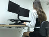 Dual 17" - 27" VESA Height Adjustable Screen Monitor Mount for Standing Desk Converter - Black