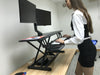 Dual 17" - 27" VESA Height Adjustable Screen Monitor Mount for Standing Desk Converter - Black