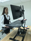 Dual 17" - 27" VESA Height Adjustable Screen Monitor Mount for Standing Desk Converter - Black