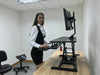 Dual 17" - 27" VESA Height Adjustable Screen Monitor Mount for Standing Desk Converter - Black