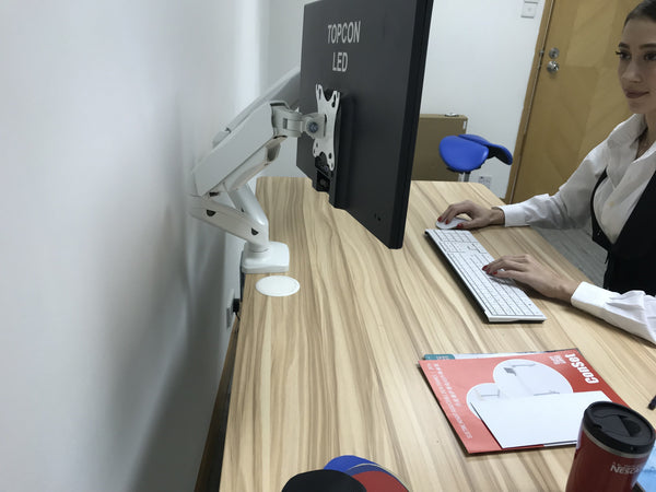 Dual Monitor Mount Stand Full Motion Swivel Gas Spring LCD Arm Fits for 2 Computer Screens 13 to 27 inches - Each Arm Holds up to 13.2 lbs