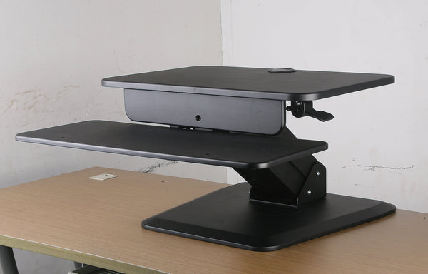 Black Height Adjustable Standing Desk Gas Spring Monitor Riser, Tabletop Sit to Stand Workstation Converter (model RDF)