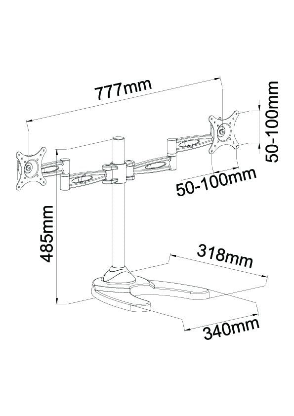 Dual Monitor Stand Horizontal 2MS-FP Hongkong