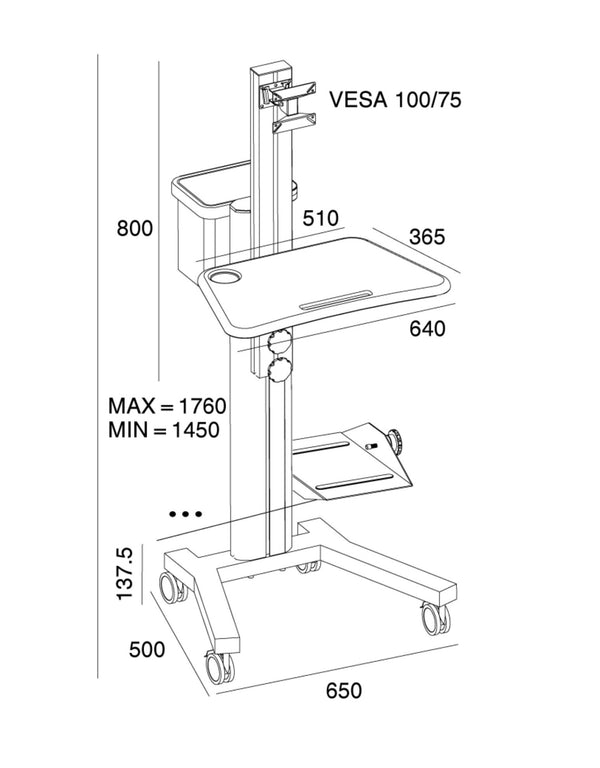 Computer Mobile Workstation Cart (MCT09)