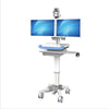 Dual Monitor Medical Cart with Lockable Wheels for Telemedicine ModelHSC-03G