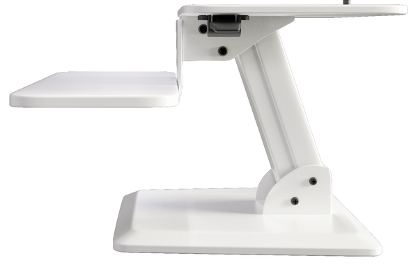 White Height Adjustable Standing Desk Gas Spring Monitor Riser, Tabletop Sit to Stand Workstation Converter (model RDFW)
