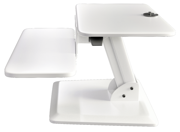 White Height Adjustable Standing Desk Gas Spring Monitor Riser, Tabletop Sit to Stand Workstation Converter (model RDFW)