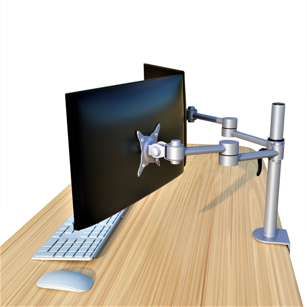 Dual Monitor Heavy Duty Aluminum Desk Stand, Fully Adjustable, Fit Screen up to 32 inch, 33 lbs on Each Arm, VESA 75 and 100mm, Silver (RPCH2S)