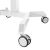 Mobile Standing Laptop Desk Converter Sit Stand Home Office Desk Workstation W/Height Adjustable from 30.3" to 45.9 Inches Folding Desk with Wheels, White (LPT02)