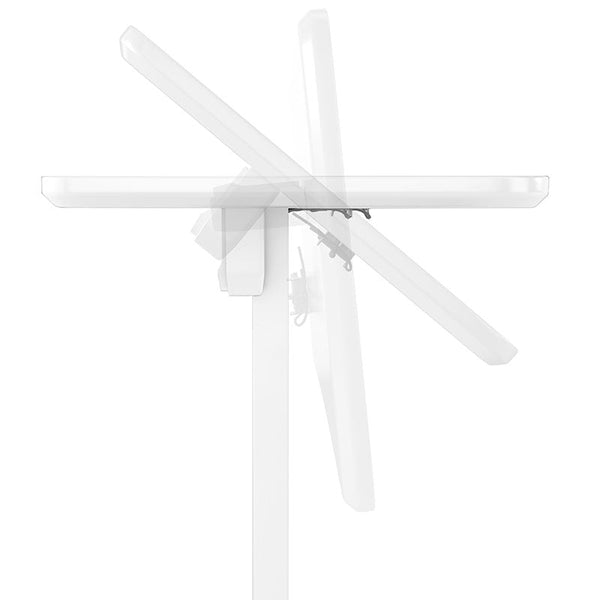 Mobile Standing Laptop Desk Converter Sit Stand Home Office Desk Workstation W/Height Adjustable from 30.3" to 45.9 Inches Folding Desk with Wheels, White (LPT02)