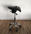Ergonomic Adjustable Rolling Active Chair, Saddle Seat and AngleAdjustment, Black (E4008)