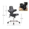 Ergonomic Multi-Purpose Adjustable Sit Stand Office Chair with Tilting Back Rest and Wheels, Black