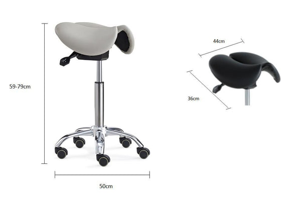 Ergonomic Adjustable Rolling Active Chair, Saddle Seat and AngleAdjustment, Black (E4008)