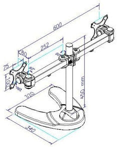 Dual Monitor Arm (Stand) 2MS-FH