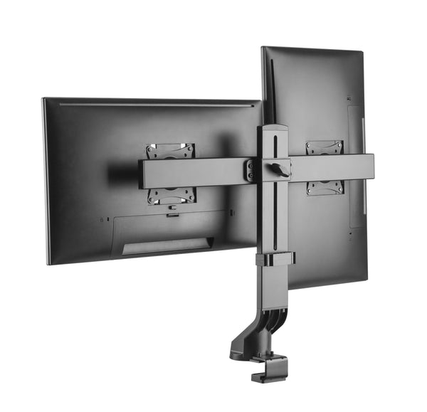 Dual 17" - 27" VESA Height Adjustable Screen Monitor Mount for Standing Desk Converter - Black