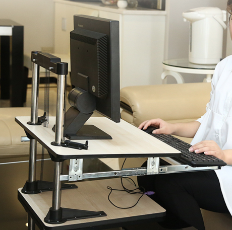 Standing Desk Wooden Converter with drawer (Economical)