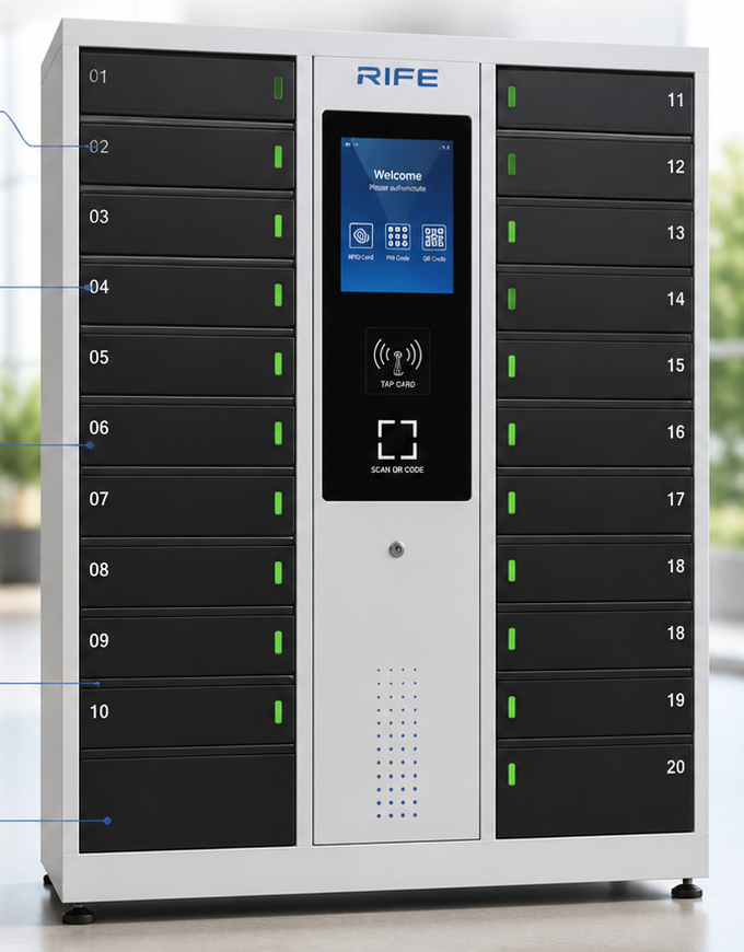 Healthcare charging locker for shared clinical devices