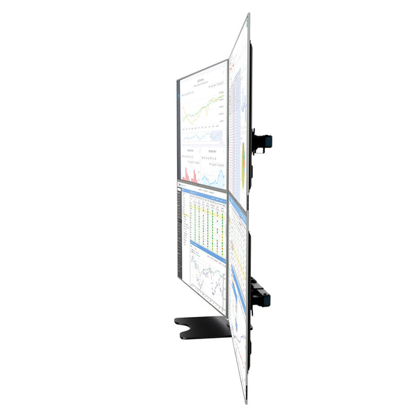 Four Monitor Stand Tabletop Freestanding, Supports 30" to 38" Ultrawide Monitor Screens,75x75mm, 100x100mm VESA Supports, Heavy-Duty Base & Broad Arms, Black (4MS38-A)