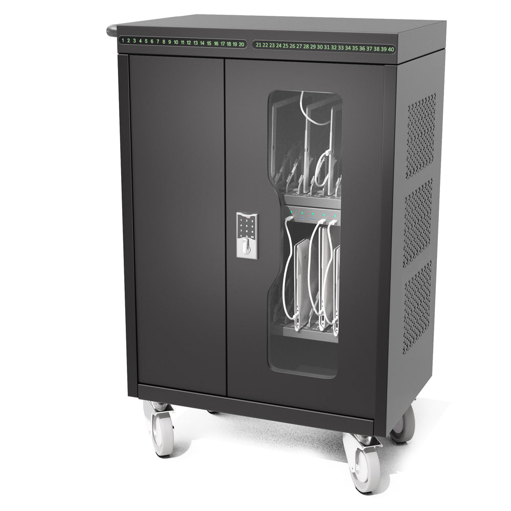 Dual-Door Laptop & Tablet Charging Cart